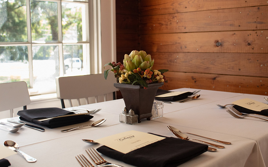 Place settings at the Culinary Cafe