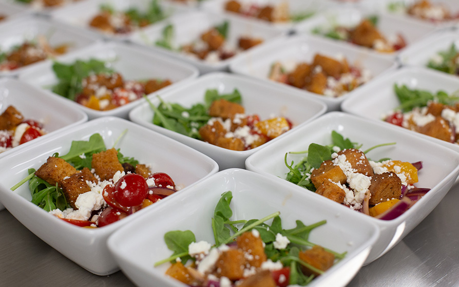 Salads prepped for Culinary Cafe service