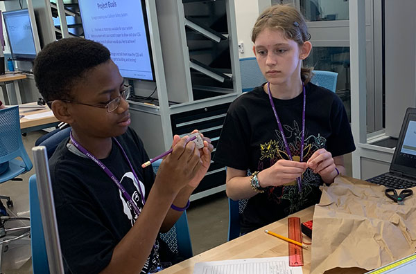 Children attending STEM camp