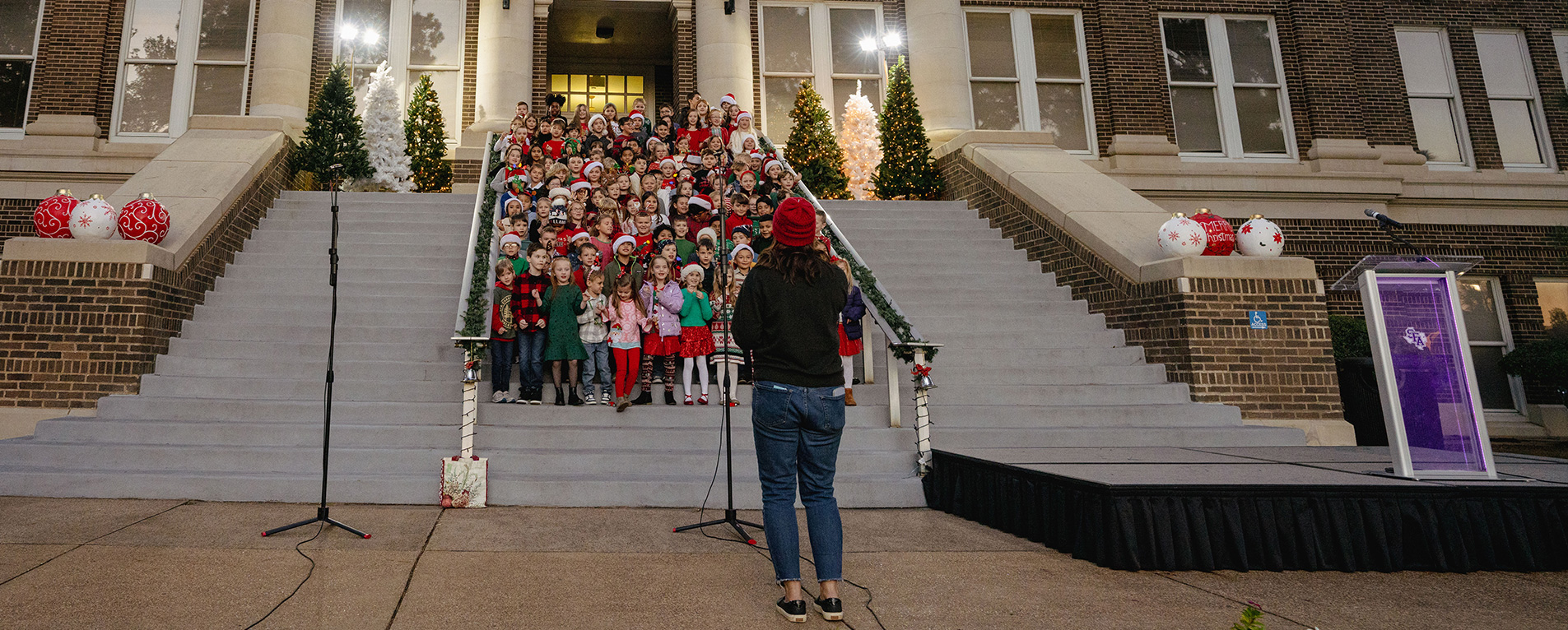students performing