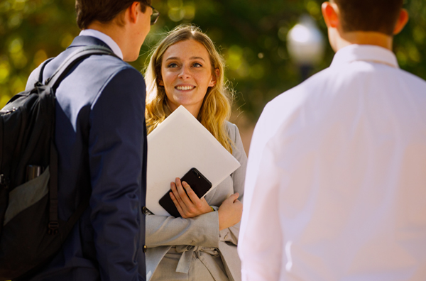 Students standing outside