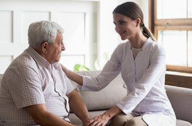medical provider with an elderly patient