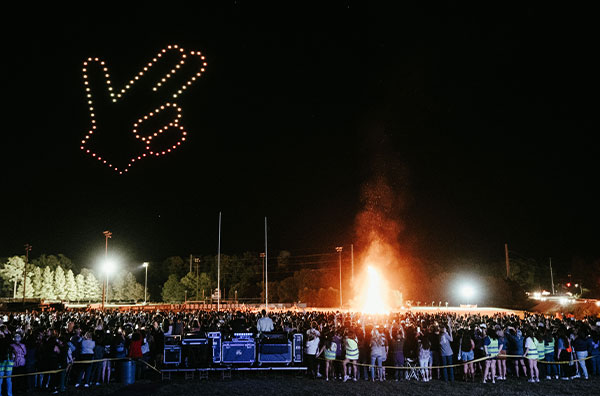 Bonfire and drones