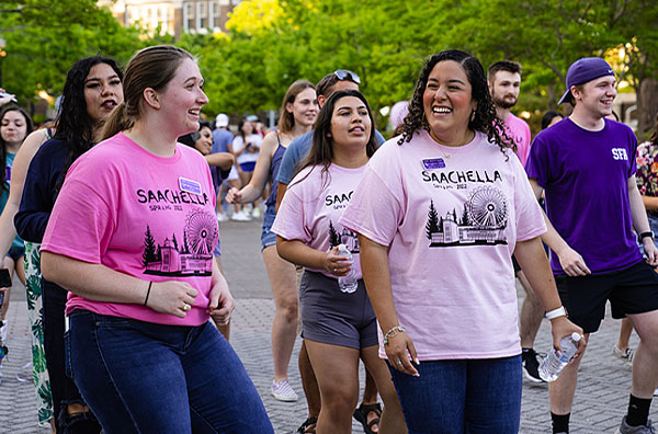 Students dancing