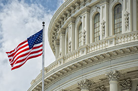 state capitol in Austin, Texas with United States flag