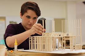 Interior Design student working on a project