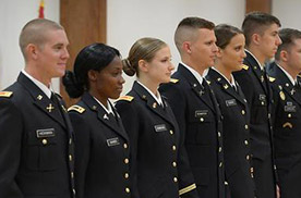 ROTC students in dress uniform