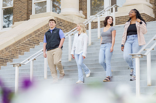 Students going downstairs