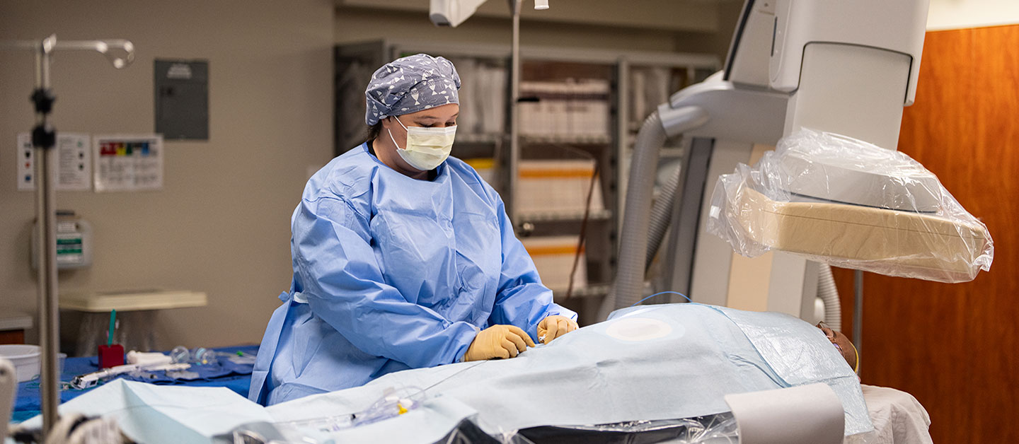 nursing student preparing for x-ray