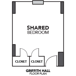 floor plan of one bedroom unit