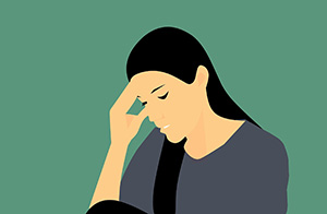 animated woman in pain