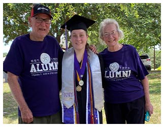 Marshall and Carol Treadwell with granddaughter Sara Bass