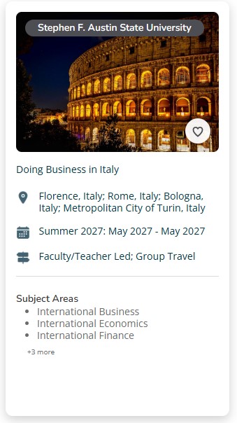 Doing Business in Italy tab