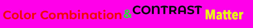 Example of problematic fonts and colors