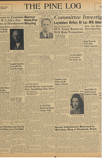 April Fool edition of The Pine Log, April 1, 1943