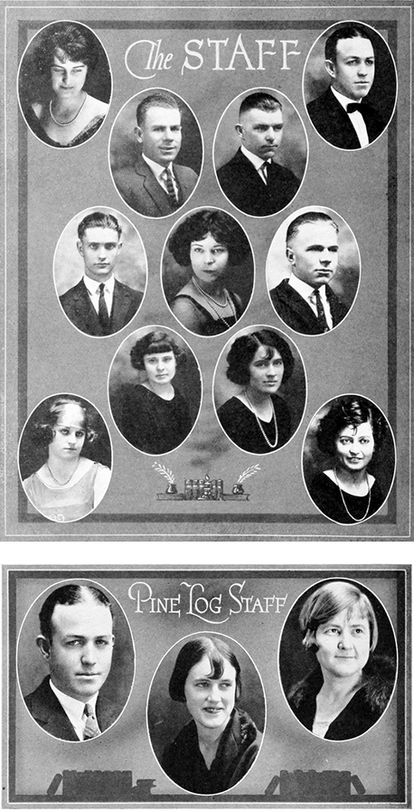 Individual photos compiled together of the inaugural staff for student publications