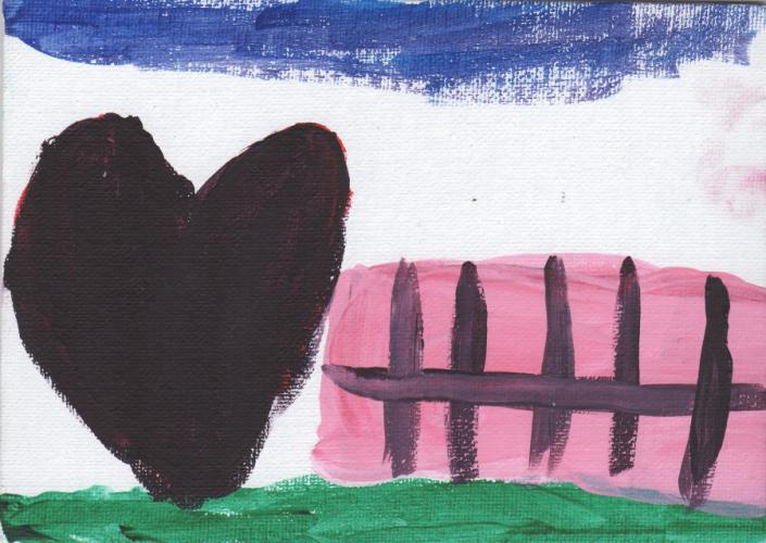 an artwork featured in the exhibit "The Color of Grief"