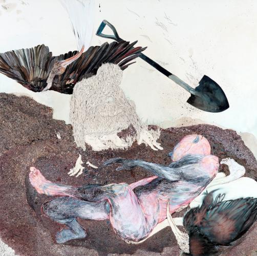 a photo of one of the works by Kymia Nawabi on exhibition