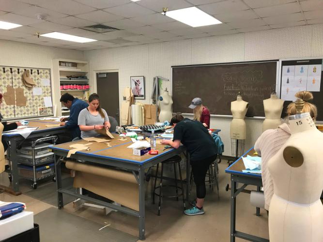 inside the SFA School of Theatre costume shop