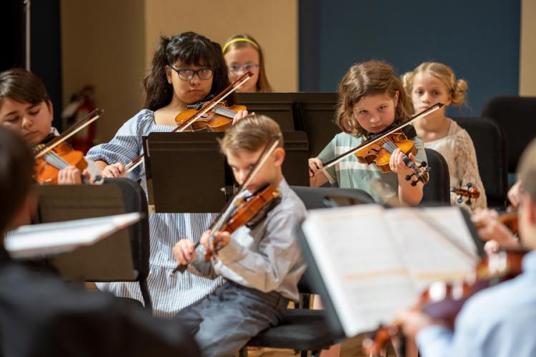 Music Prep students perform together in a recital
