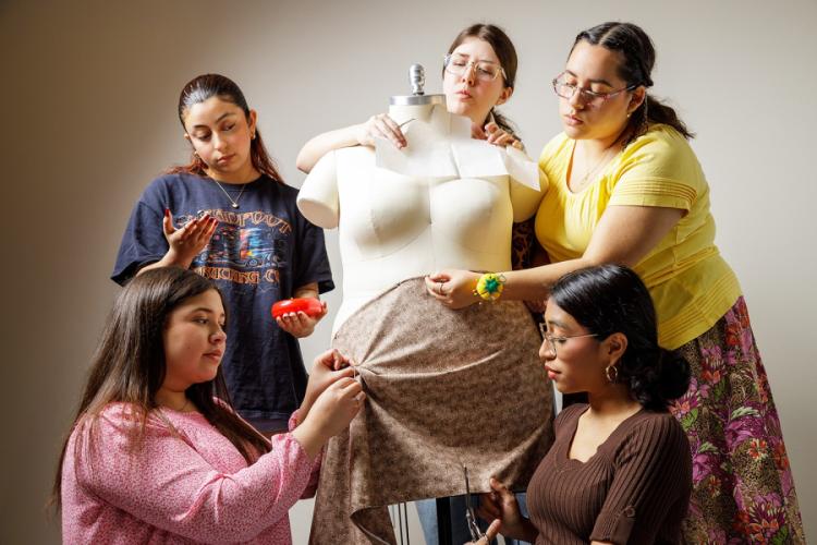 cast members in the SFA School of Theatre and Dance’s production of “Real Women Have Curves” 
