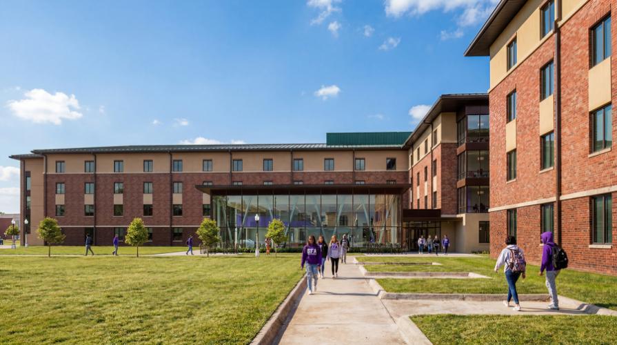 This rendering shows the Lumberjack Crossing’s west entrance