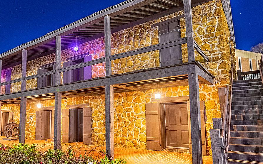 Stone Fort Museum at night