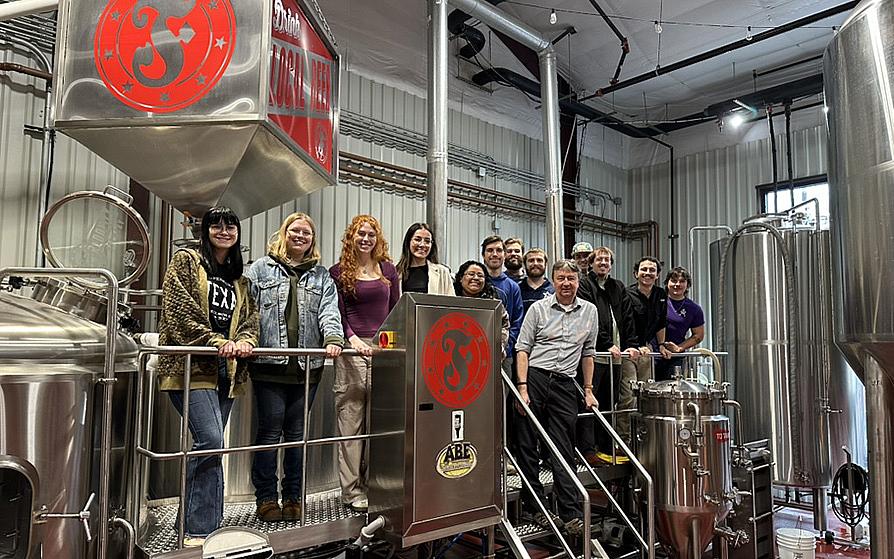Biology students touring Fredonia Brewery