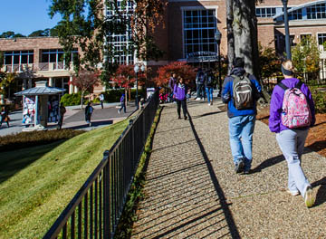 Students walking at SFA